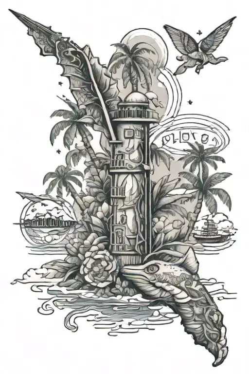 Florida themed tattoo featuring tattoo design idea