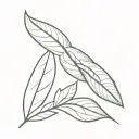 long  leaf plain tattoo design idea