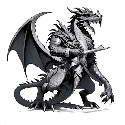 Saint George dragon slayer tattoo design idea