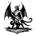 Saint George dragon slayer tattoo design idea