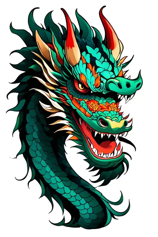 dragon head tattoo design idea
