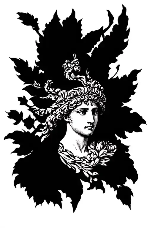 renaissance style dipicting Greek mythology tattoo design idea