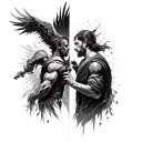 the war between a man's flash and a man's spirit showing the battle between sin and yourself   tattoo design idea