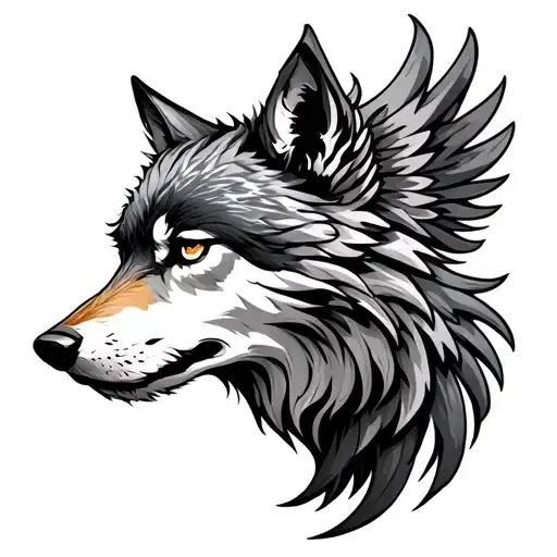 Wolf Phoenix tattoo design idea
