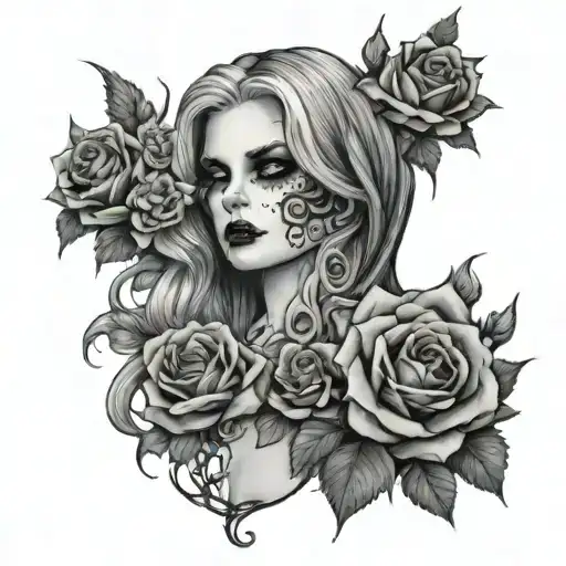 a court of thorns and roses. lady death tattoo design idea