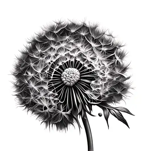 dandelion flower tattoo design idea