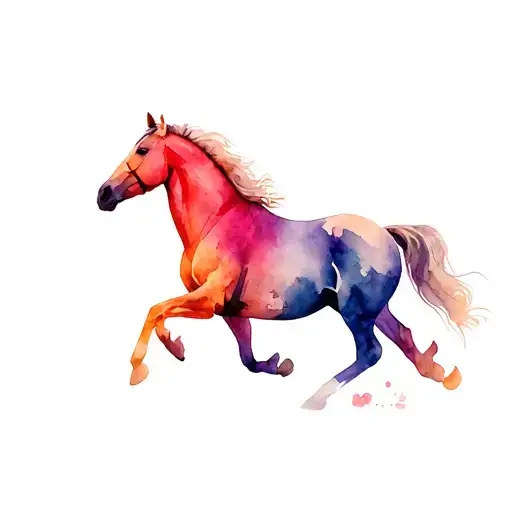 The camera from which the horse runs from tattoo design idea