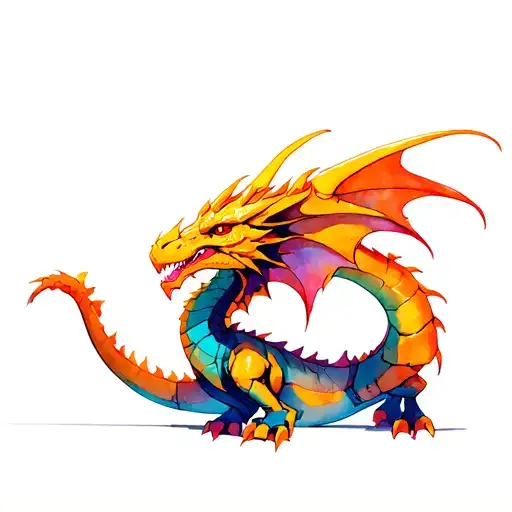 mech dragon with glowing tattoo design idea