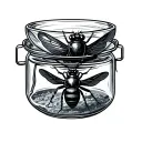 insects inside a jar tattoo design idea