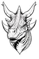 triceratops head tattoo design idea