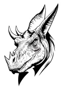 triceratops head tattoo design idea
