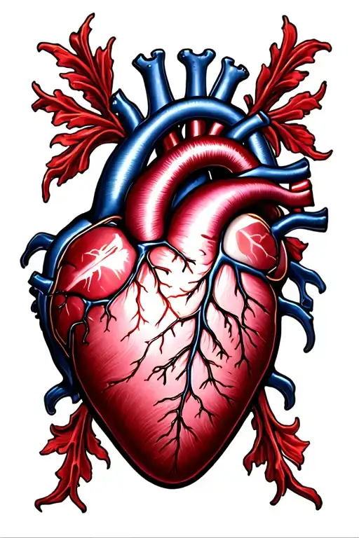 heart organ tattoo design idea