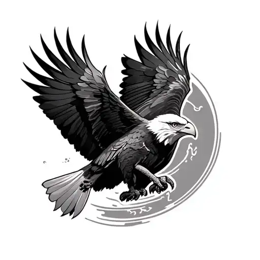 African fish eagle swooping bird tattoo design idea