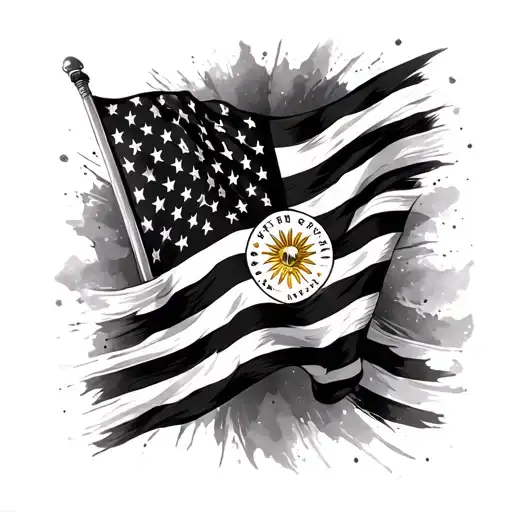 Filipino flag and us flag tattoo design idea