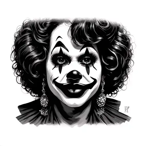 chicana clown face tattoo design idea