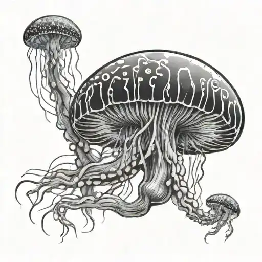 mushroom jellyfish tattoo design idea