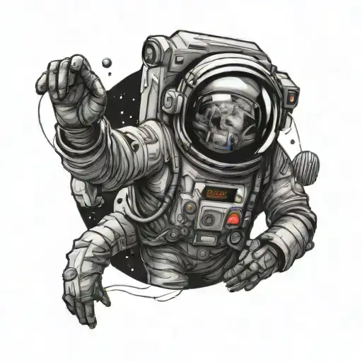 space astronaut twilight zone  tattoo design idea