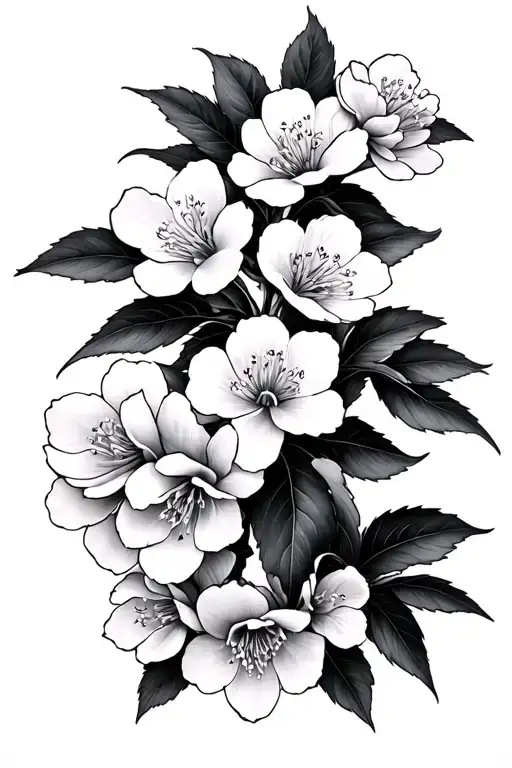 japanese cherry blossom tattoo design idea
