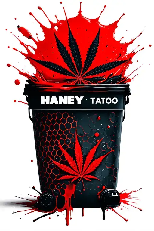 pot leaf honeycomb tattoo design idea