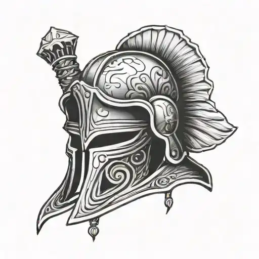 gladiator helmet tattoo design idea