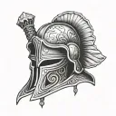gladiator helmet tattoo design idea