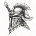 gladiator helmet tattoo design idea