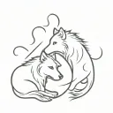 yin and yang persan and a black sheltie tattoo design idea