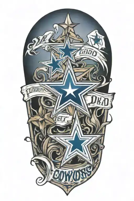 memorial for Dad, Dallas cowboys and bud light beer tattoo design idea