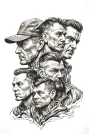 Dad with two sons tattoo design idea