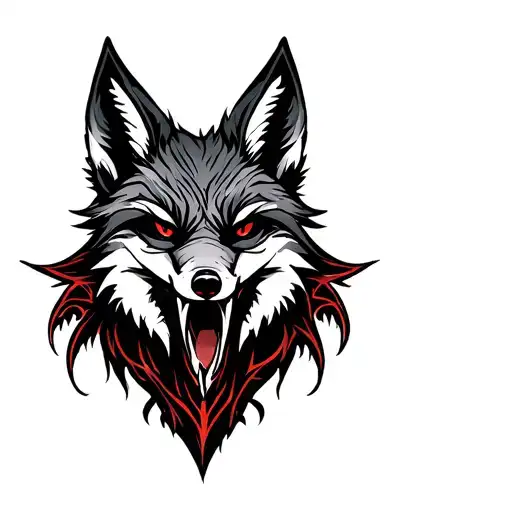 Fox Face tattoo design idea