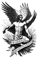Icarus concept tatto with words like (growth,power,perception,memento mori etc ...) for leg  tattoo design idea