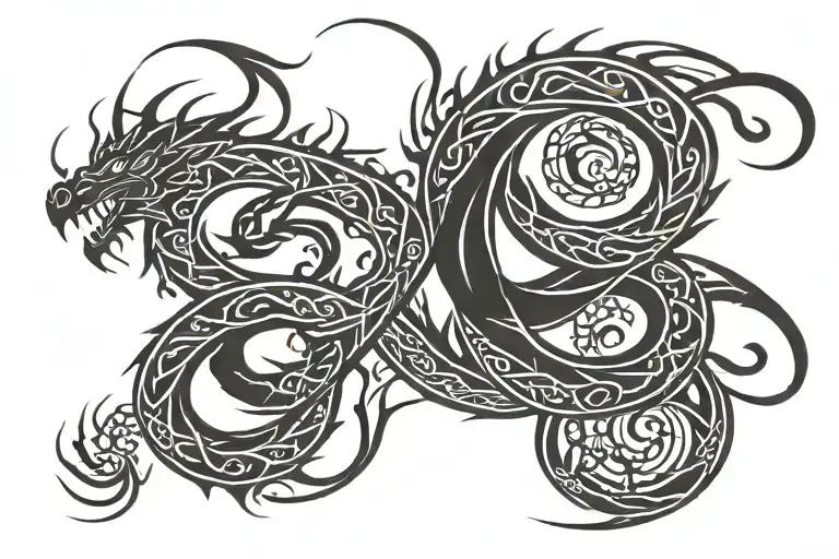 infinity dragon symbol  tattoo design idea