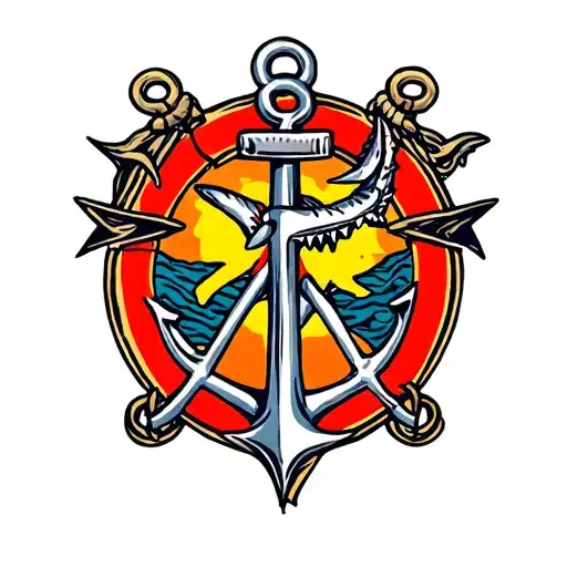 shark anchor  tattoo design idea