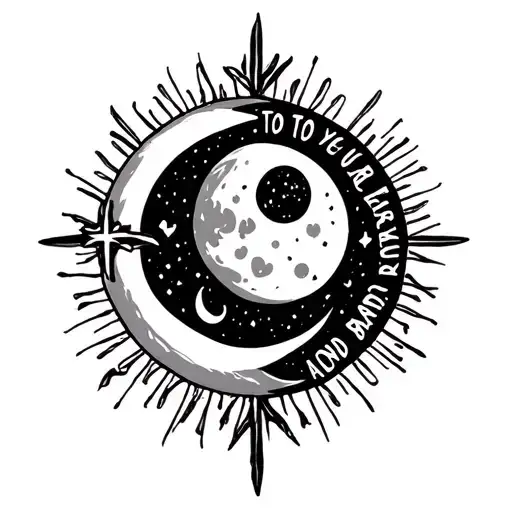 I love you to the moon and back having the words as a cross but only words  tattoo design idea