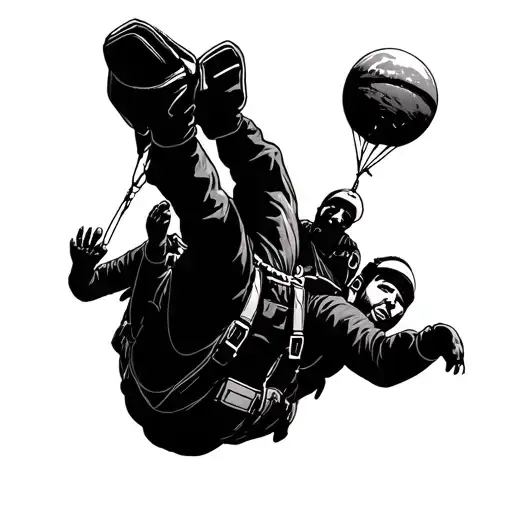 skydiving scene tattoo design idea