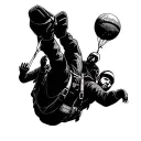 skydiving scene tattoo design idea