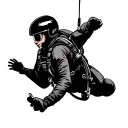 skydiving scene tattoo design idea