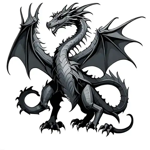 dragons and knights tattoo design idea