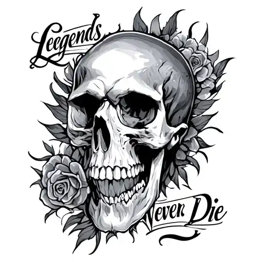 legends never die tattoo design idea
