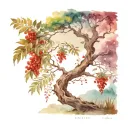 Rowan tree in a bali landscape tattoo tattoo design idea