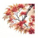 Rowan tree in a bali landscape tattoo tattoo design idea