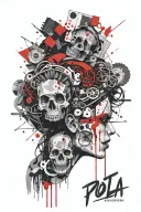 scale balanced tattoo design idea