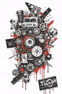 scale balanced tattoo design idea