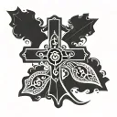 A stylized cross incorporating elements of Azores Portugal, such as traditional patterns or symbols tattoo design idea