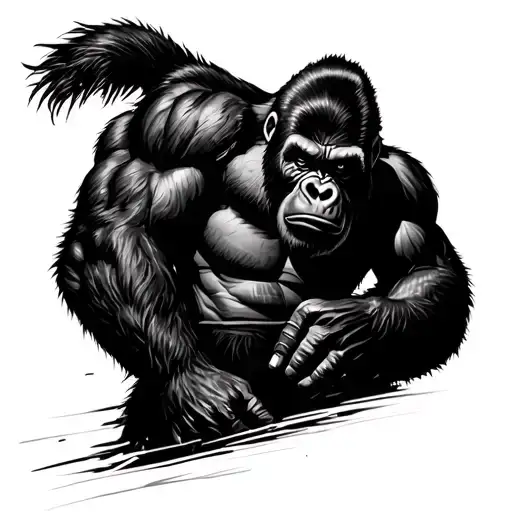 Gorilla Warrior tattoo design idea