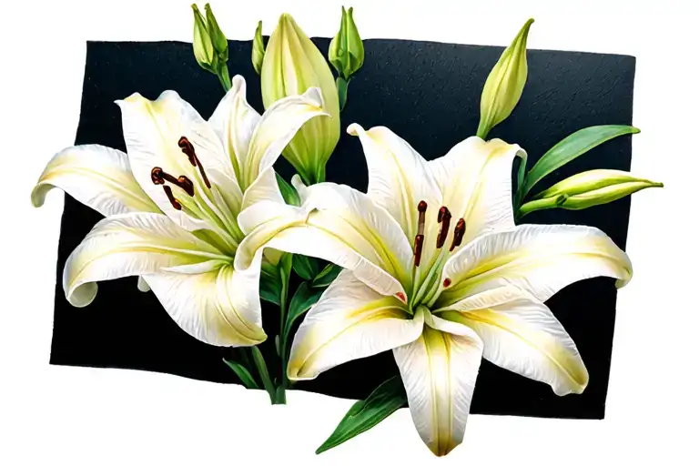 Lily flower tattoo design idea