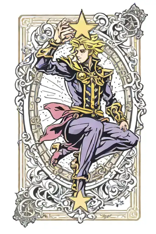 The star and the world tarot card jjba tattoo design idea