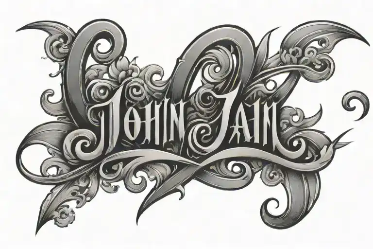 John j written in calligraphy tattoo design idea