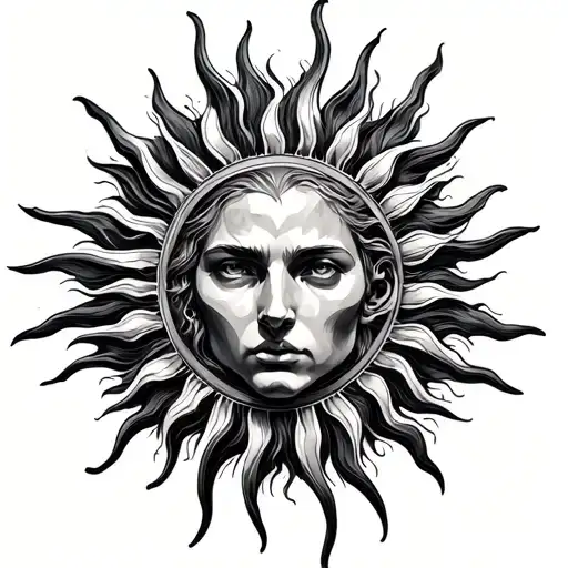 helios sun tattoo design idea