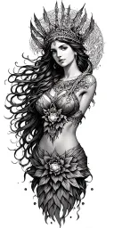 artemis goddess tattoo design idea